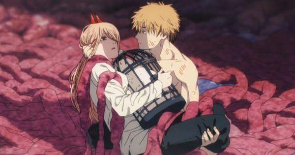 Denji menyelamatkan Power dan Nyaako ( Dok. Mappa / Chainsaw Man )