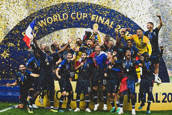 ilustrasi kemenangan Prancis di Piala Dunia 2018 (twitter.com/iDiskiTimes)