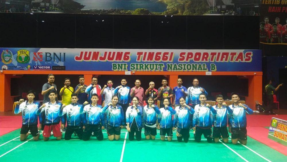Tebing Tinggi Borong Emas Beregu Bulu Tangkis Porprov Sumut