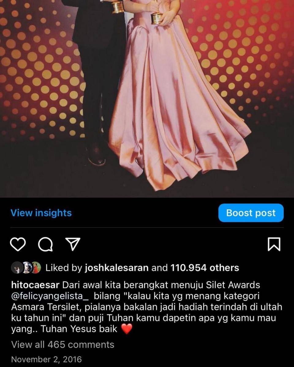 Unggahan Hito Caesar (instagram.com/hitocaesar)
