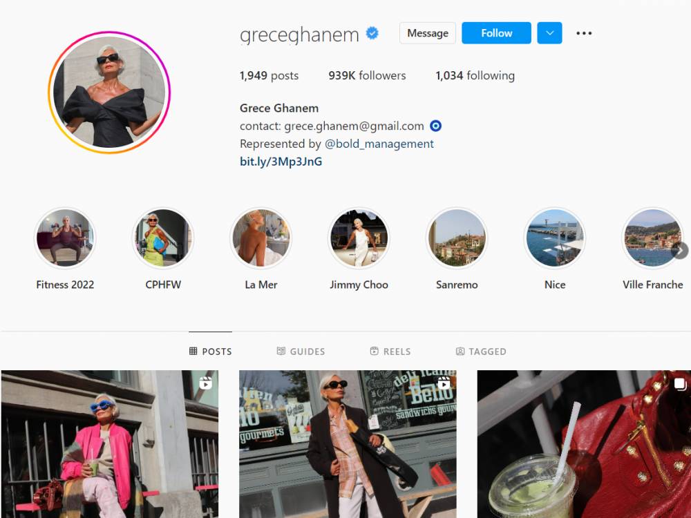 Profil Instagram Grece Ghanem (instagram.com/greceghanem)
