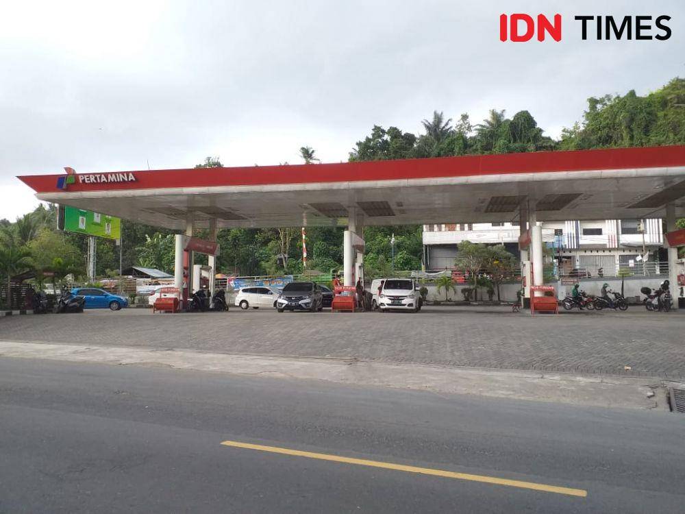 SPBU Kairagi, Manado, Sulawesi Utara, yang sempat diberi sanksi oleh Pertamina, Kamis (3/11/2022). IDNTimes/Savi