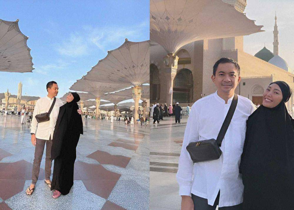 Ayu Dewi dan suami umrah. (Instagram.com/mrsayudewi)
