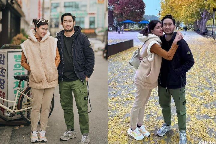 10 Potret Romantis Syahnaz dan Suami di Korea, Kerja Rasa Honeymoon!