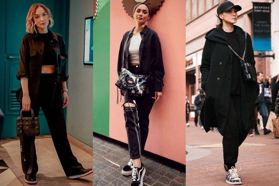 OOTD serba hitam ala Sara Wijayanto (instagram.com/sarawijayanto)