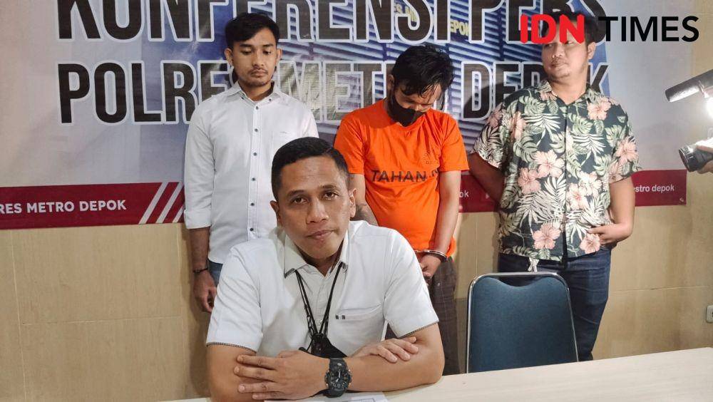Kasat Reskrim Polres Metro Depok, AKBP Yogen Heroes Baruno menjelaskan KDRT yang dilakukan di jalan umum wilayah Pangkalan Jati, Kota Depok. (IDNTimes/Dicky)