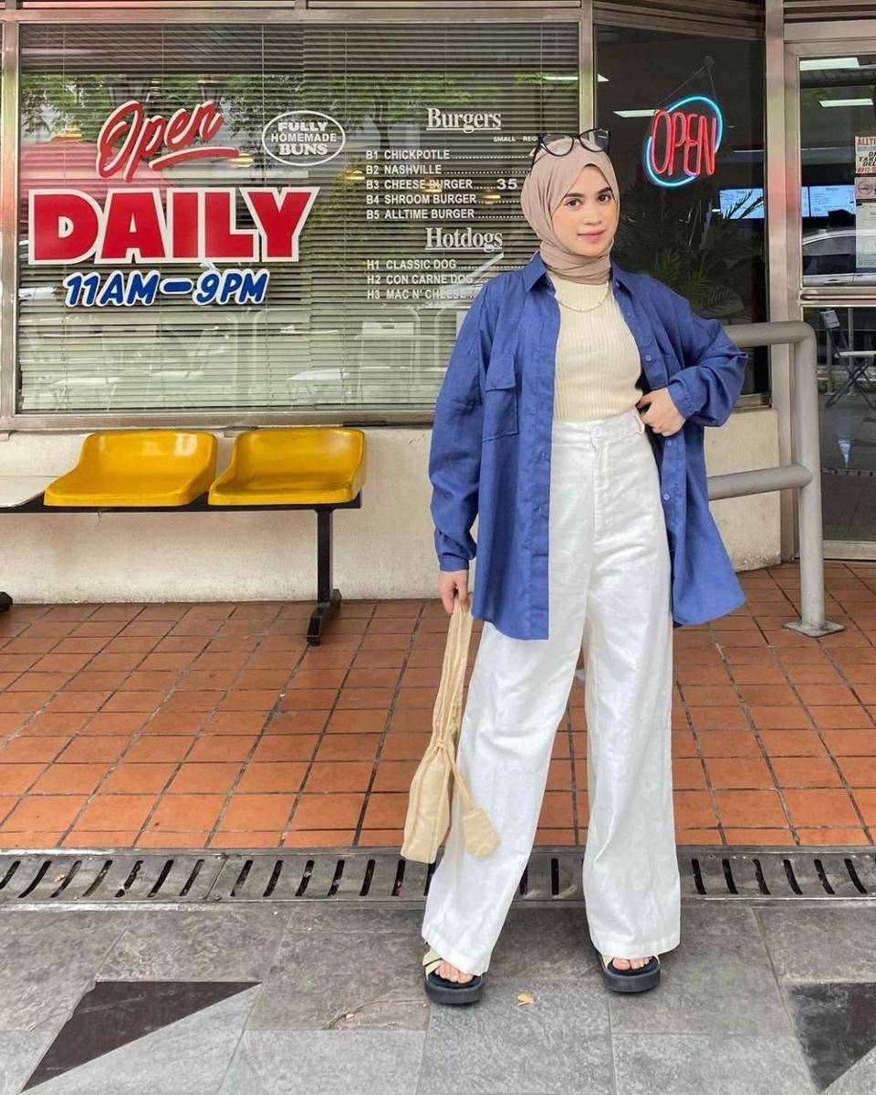 tips agar terlihat jenjang saat memakai celana kulot untuk OOTD (instagram.com/aishaibrahimmm)