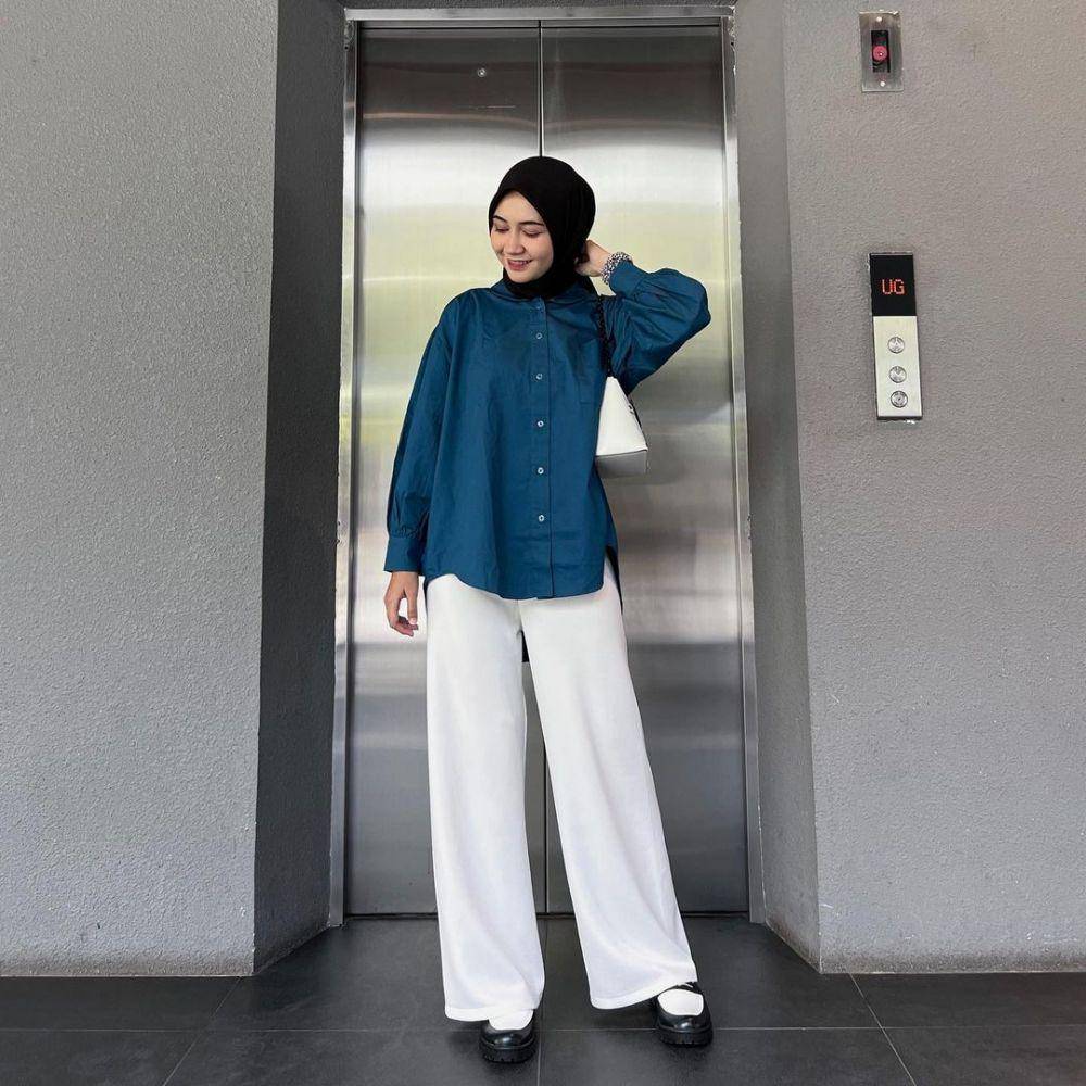 tips agar terlihat jenjang saat memakai celana kulot untuk OOTD (instagram.com/nabilabyaaa)