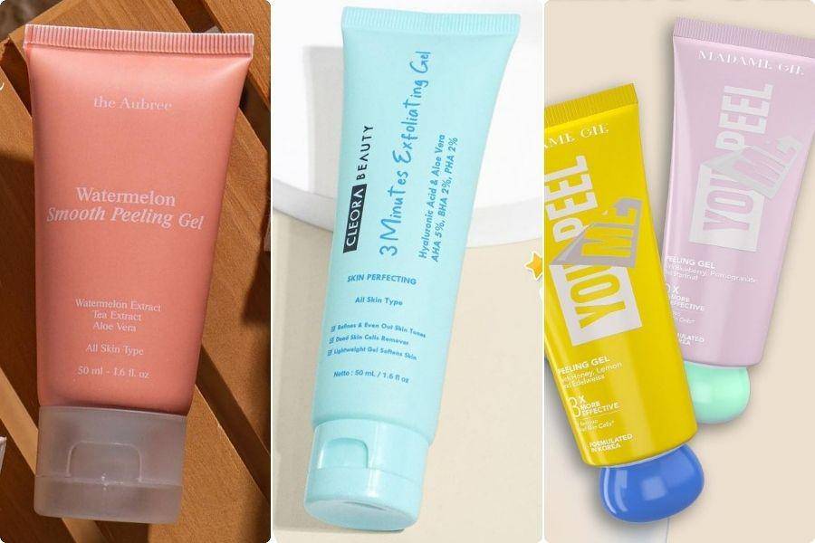Rekomendasi face peeling gel (instagram.com/aubree.skin|instagram.com/cleorabeauty.id|instagram.com/madame.gie)