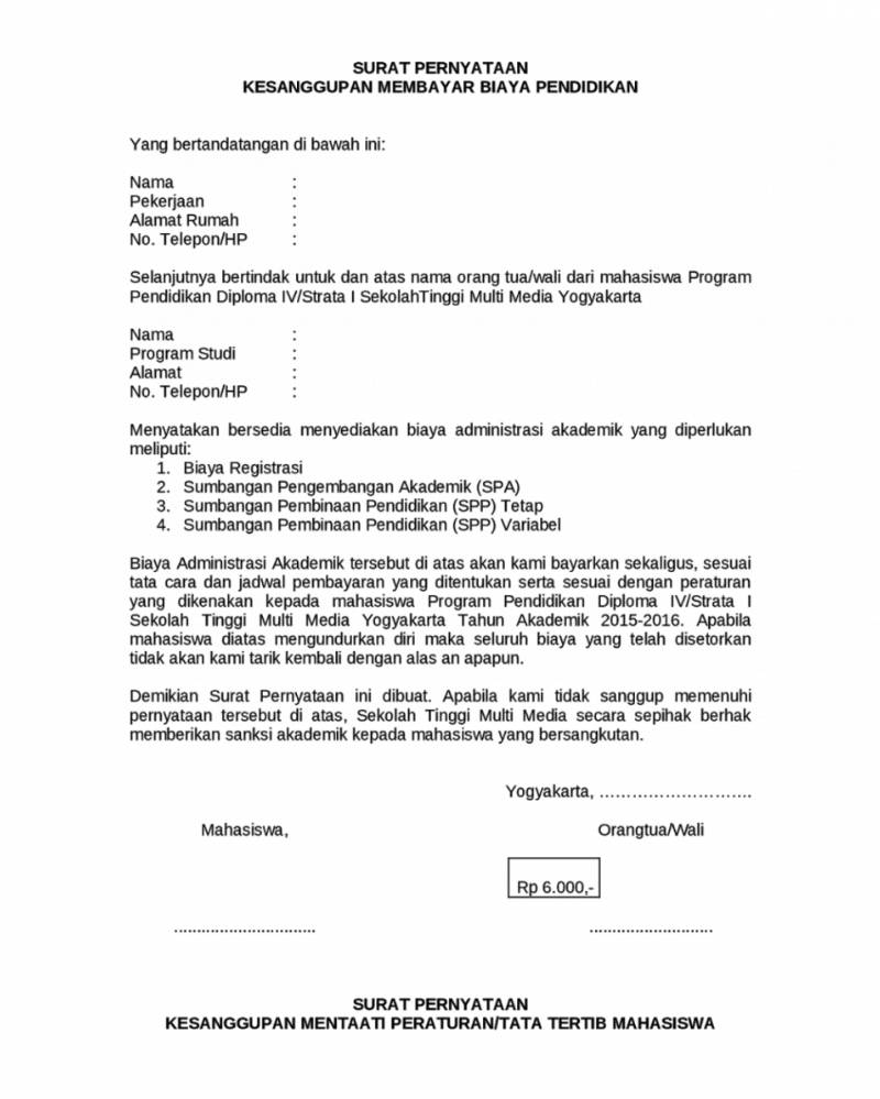 ilustrasi surat pernyataan kesanggupan (suratresmi.net)