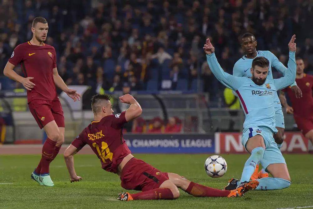 AS Roma melawan Barcelona di perempat final Liga Champions 2017/2018 (asroma.com)