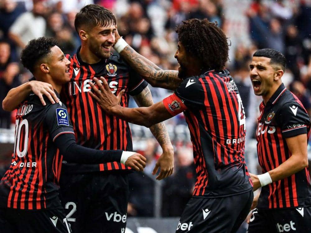 Para pemain OGC Nice merayakan gol (instagram.com/ogcnice)