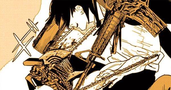 Denji melawan Aki yang menjadi Gun Fiend (Dok. Shueisha / Chainsaw Man)