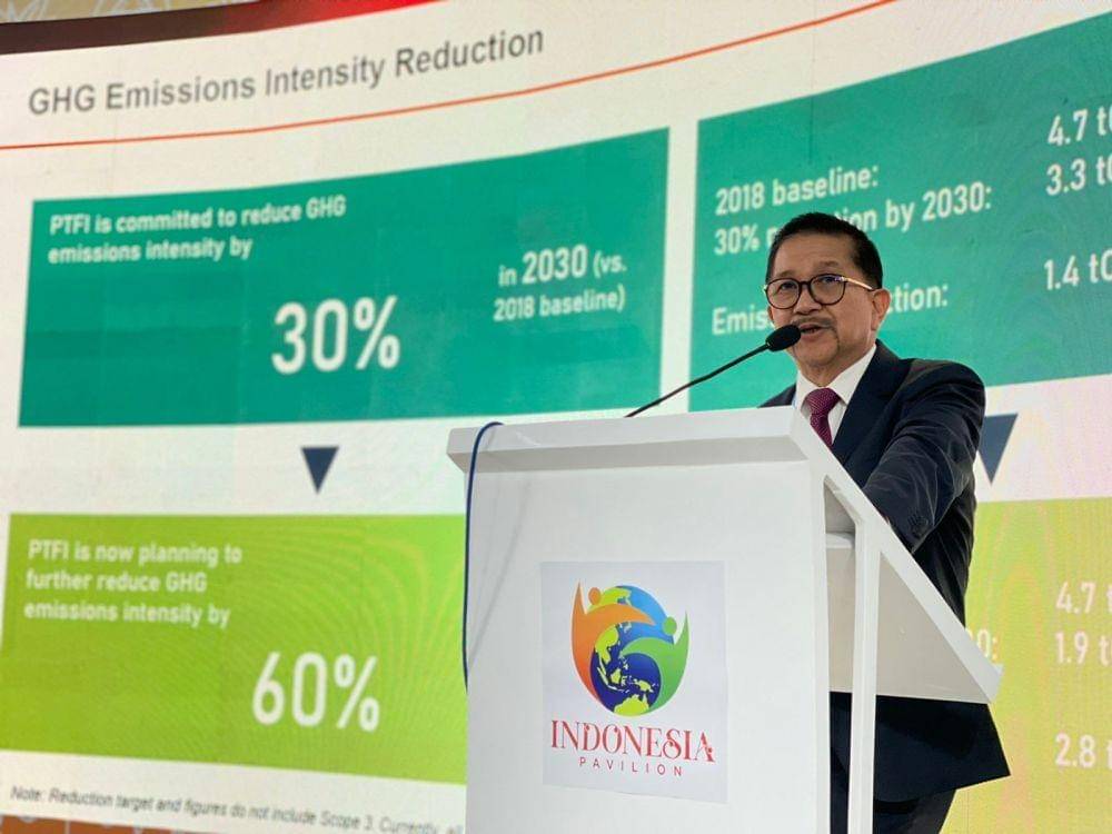 Dalam panel diskusi di Paviliun Indonesia yang mengusung tema “Stronger Climate Action Together”, PTFI  diwakili Presiden Direktur Tony Wenas menegaskan prinsip keberlanjutan yang perusahaan usung. (Dok. Freeport Indonesia)