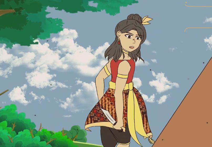 Ilustrasi Dewa Agung Istri Muter saat masih kecil. (YouTube.com/Sasha Citra Utami)
