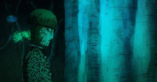 Psycho Helmet meminta Dimple menyerahkan Shigeo (  Dok. Bones / Mob Psycho 100 III )