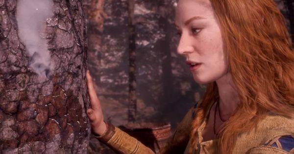 Laufey menanamkan mantera ke pohon ( Dok. Santa Monica Studio / God of War: Ragnarok )