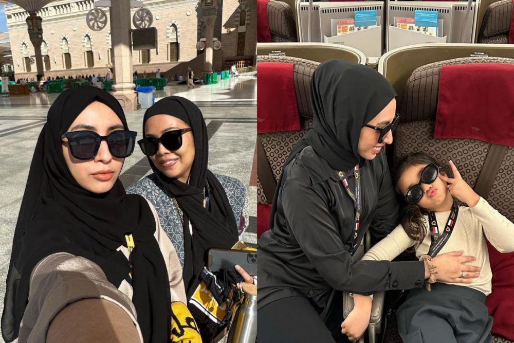 Gak Bisa Jauhan, 10 Momen Umrah Vicky Alaydrus bersama Putri Tercinta