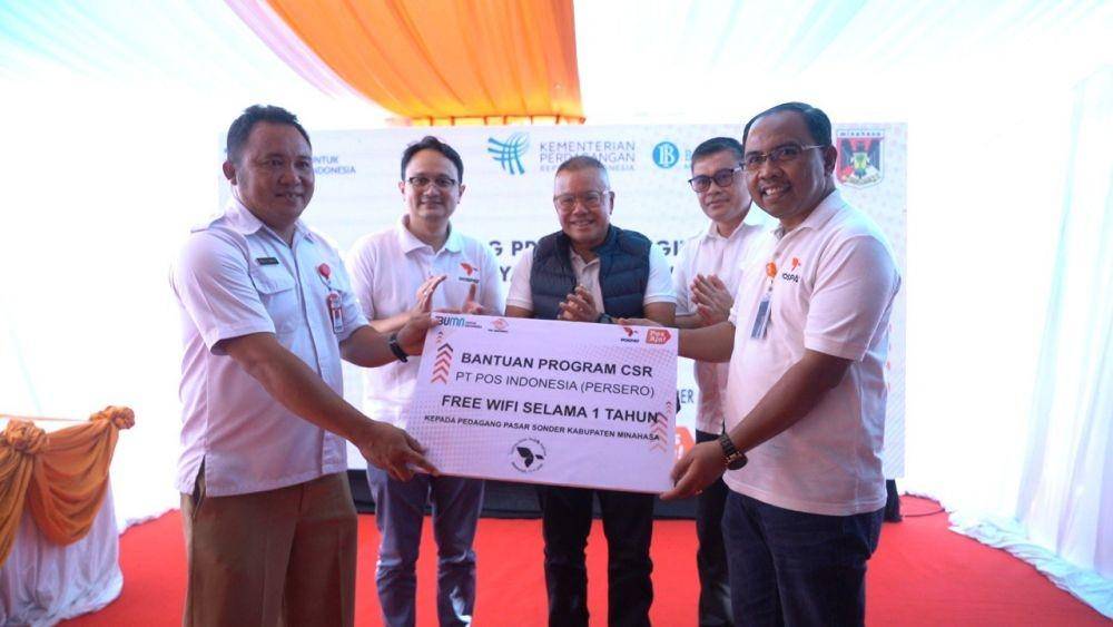 PT Pos Indonesia (Persero) dan Kementerian Perdagangan (Kemendag) menyediakan aplikasi mobile Pospay pada program Digitalisasi Pasar Rakyat (Dok. PT Pos Indonesia)