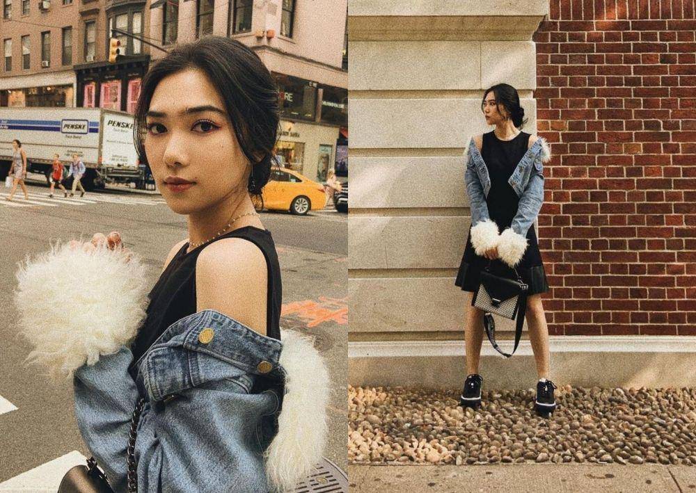 mix and match OOTD hitam ala Isyana Sarasvati (Instagram.com/isyanasarasvati)