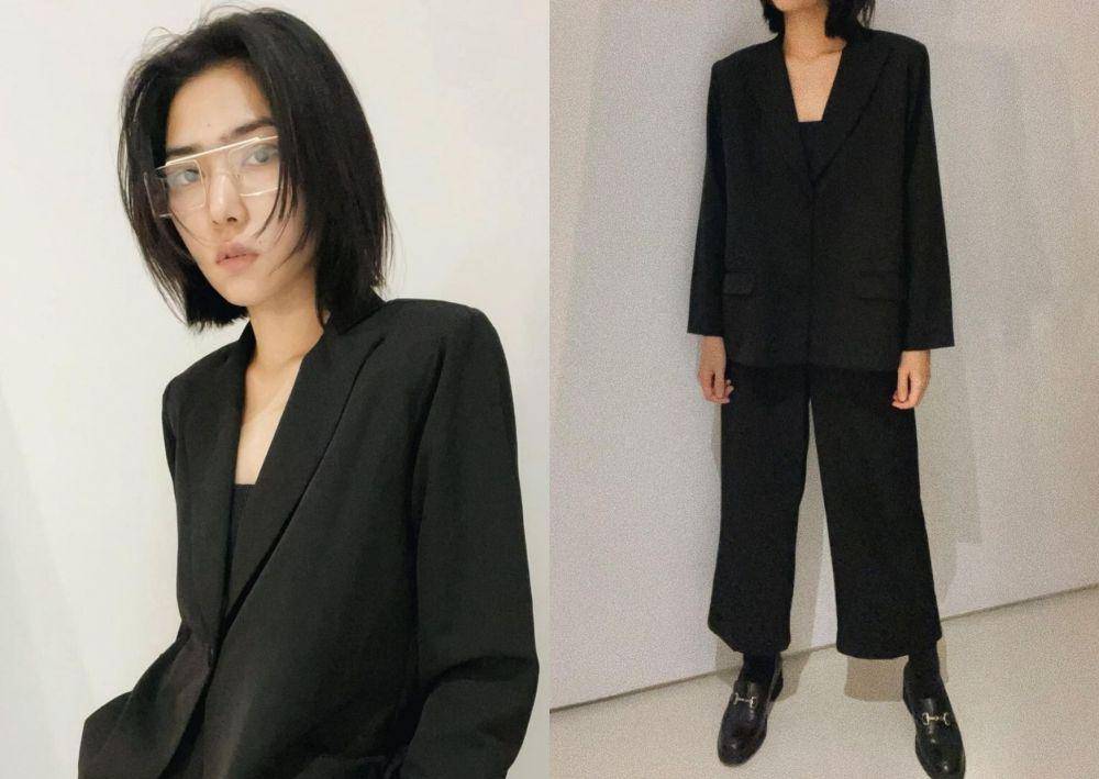 mix and match OOTD hitam ala Isyana Sarasvati (Instagram.com/isyanasarasvati)