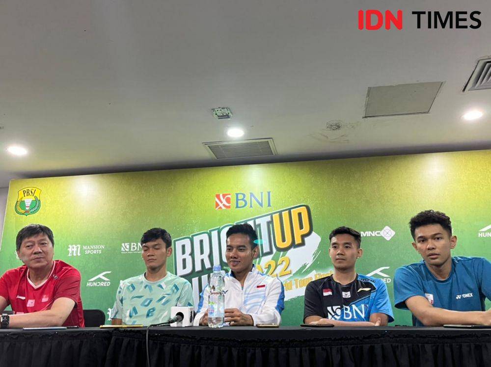 Aryono Miranat, Muhammad Shohibul Fikri, Pramudya Kusumawardana, Bagas Maulana, Fajar Alfian di BrightUp Cup 2022 (IDN Times/Margith Juita Damanik)