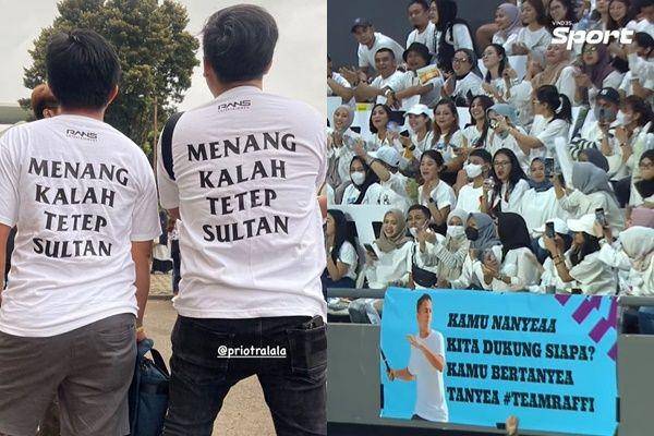 suporter Raffi Ahmad di Tiba-Tiba Tenis (instagram.com/fahmylemonz | youtube.com/vindes)