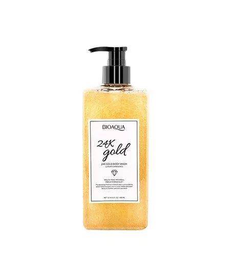 BIOAQUA 24K Gold Body Wash 400ml Shower Gel English Pear & Freesia (shopee.co.id/bioaquaofficialshop)