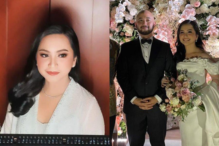 9 Gaya Makeup dan Baju Resepsi Rachel Amanda Aurora, Kalem Elegan