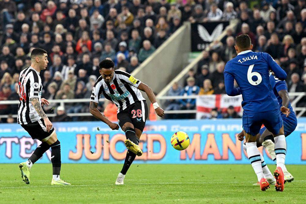 Joe Willock ketika mencetak gol ke gawang Chelsea pada pekan ke-16 EPL 2022/2023. (twitter.com/NUFC)