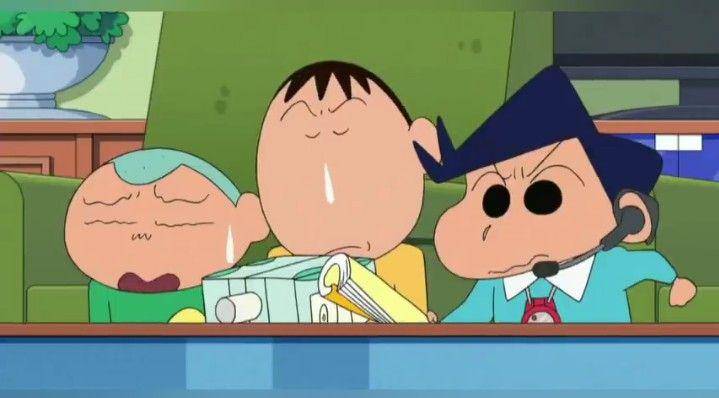 karakter Masao Sato, Bo, dan Kazao (dok. TV Asahi/Crayon Shinchan)