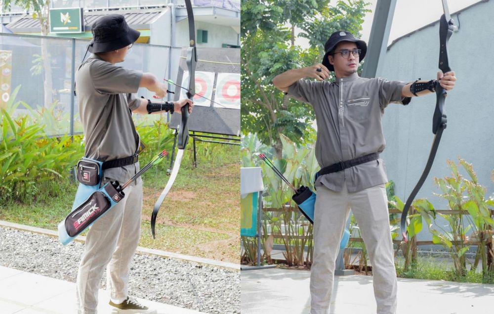 9 Potret Ricky Harun saat Olahraga Memanah, Aksinya Jago!