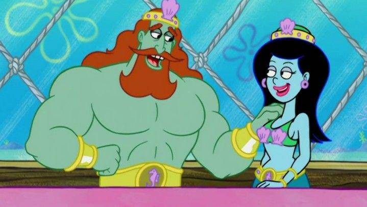 karakter Raja Neptunus dan sang istri (dok. Nickelodeon/SpongeBob SquarePants)