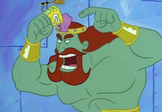 karakter Raja Neptunus dan SpongeBob (dok. Nickelodeon/SpongeBob SquarePants)