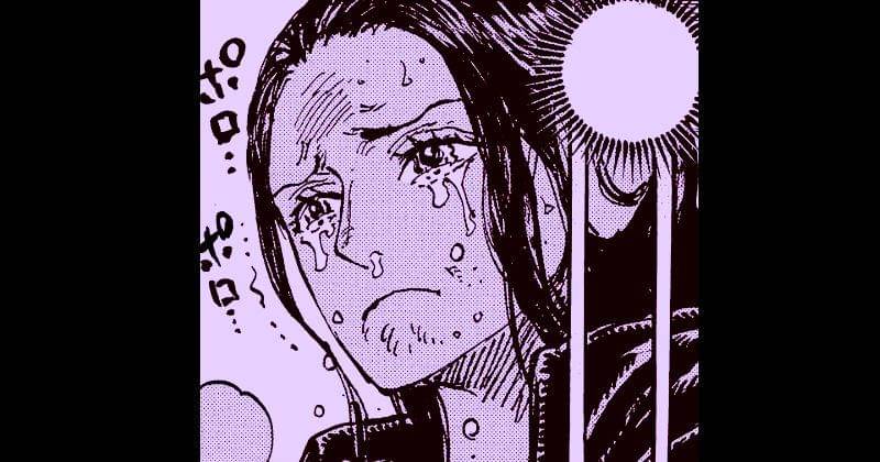 Nico Robin menangis. (mangaplus.shueisha.co.jp/One Piece)