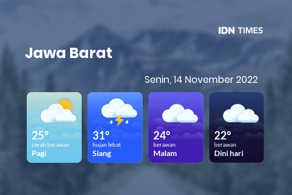 Cuaca Hari Ini 14 November 2022: Kabupaten Bandung Hujan Lebat Siang Hari, Sore Berawan