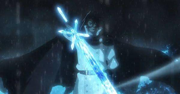 Yhwach menggunakan pedang reishi ( Dok. Pierrot / Bleach )