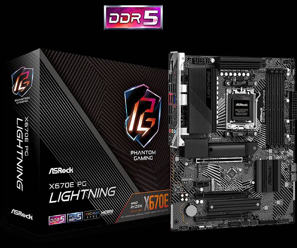 ASRock X670E PG Lightning adalah salah satu motherboard PCIe 5.0 berharga terjangkau. (asrock.com)