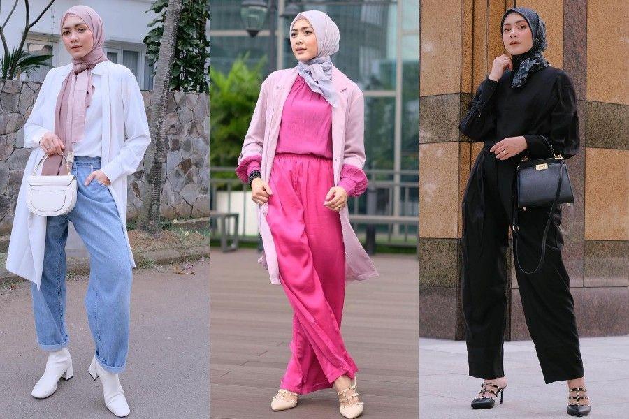 9 Ide Office Look Pakai Hijab ala Richa Novisha, Dominan Warna Pastel
