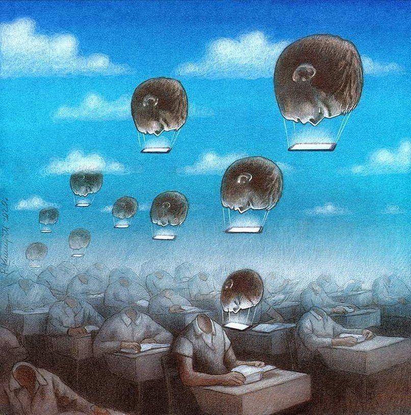 Ilustrasi parenting zaman sekarang. (instagram.com/pawel_kuczynski1)