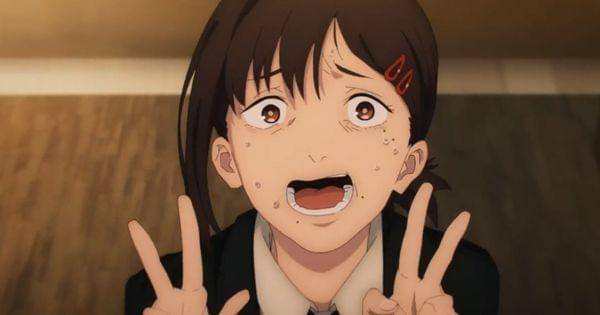 Kobeni memasang dua tanda peace ( Dok. Mappa / Chainsaw Man )