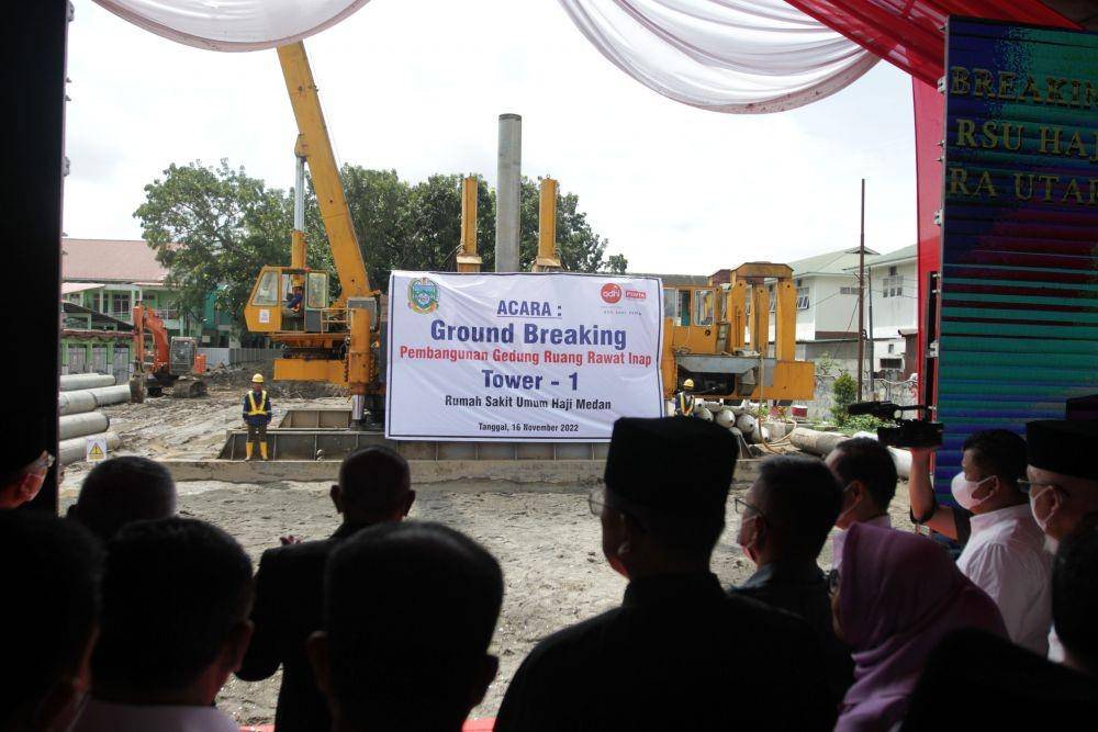 Groundbreaking Pembangunan Rumah Sakit Umum Haji Medan di Jalan Rumah Sakit Haji, Medan Estate, Kecamatan Percut Seituan, Kabupaten Deliserdang, Rabu (16/11/2022). (Sumber: Diskominfo Sumut)