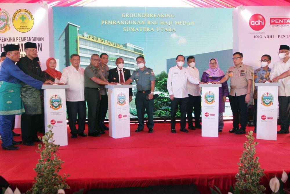 Groundbreaking Pembangunan Rumah Sakit Umum Haji Medan di Jalan Rumah Sakit Haji, Medan Estate, Kecamatan Percut Seituan, Kabupaten Deliserdang, Rabu (16/11/2022). (Sumber: Diskominfo Sumut)