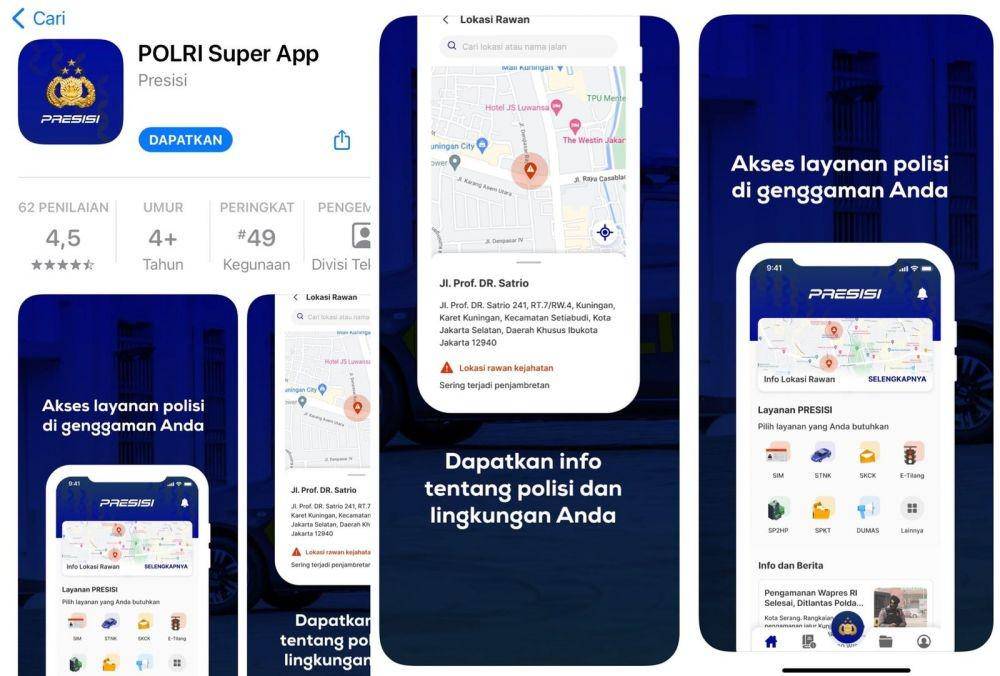 Aplikasi Polri Super App. (Dok. Polres Tanggamus).