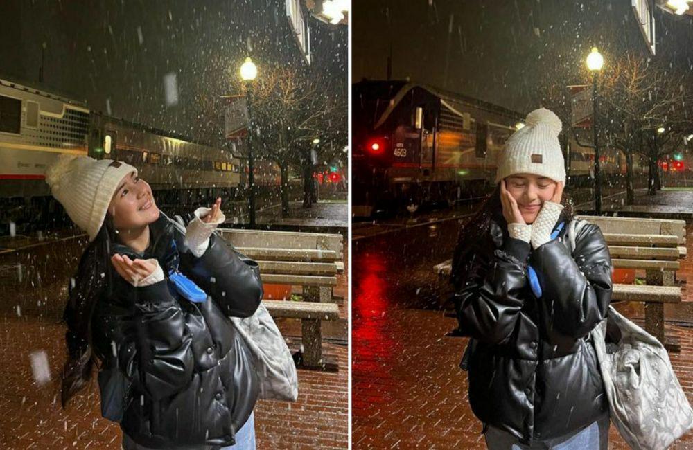 10 Potret Beby Tsabina Sambut Salju Pertama di Chicago