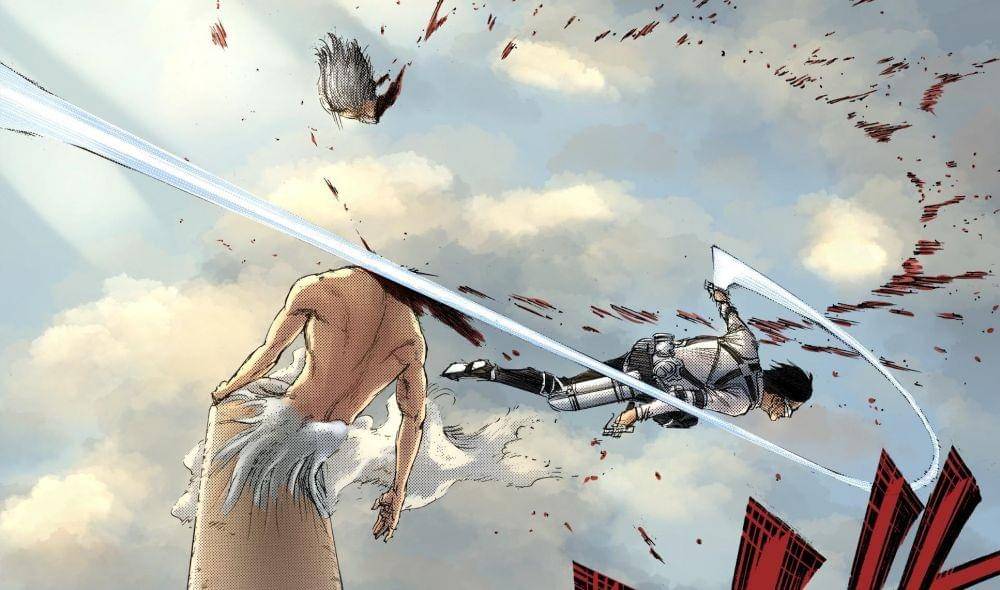 Levi menebas leher Zeke (dok. Kodansha/ Attack on Titan)