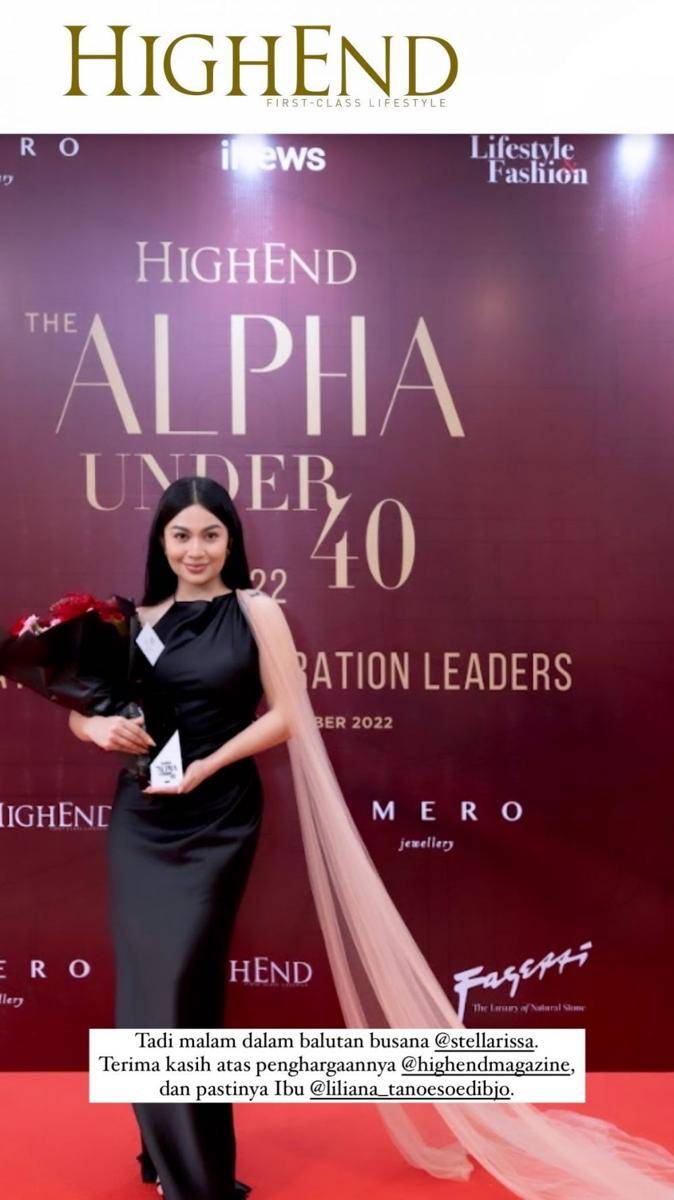 Artis penerima The Alpha Under 40 dari Highend Magazie (Instagram.com/arieltatum/)