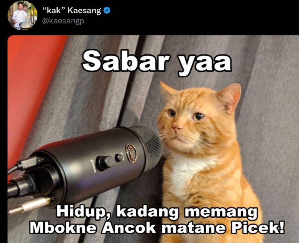Unggahan Kaesang di Twitter @kaesangp.