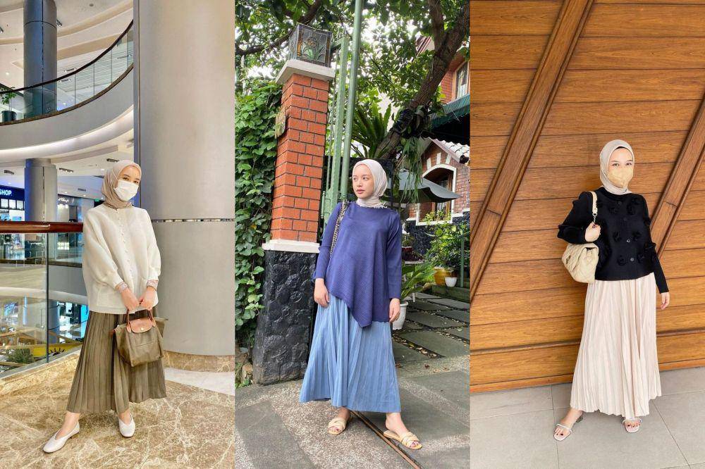 padu padan rok plisket ala Devina Natasya (instagram.com/devinanatasya)
