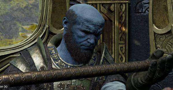 Brok memberkati senjata baru Kratos ( Dok. Santa Monica Studio / God of War: Ragnarok )